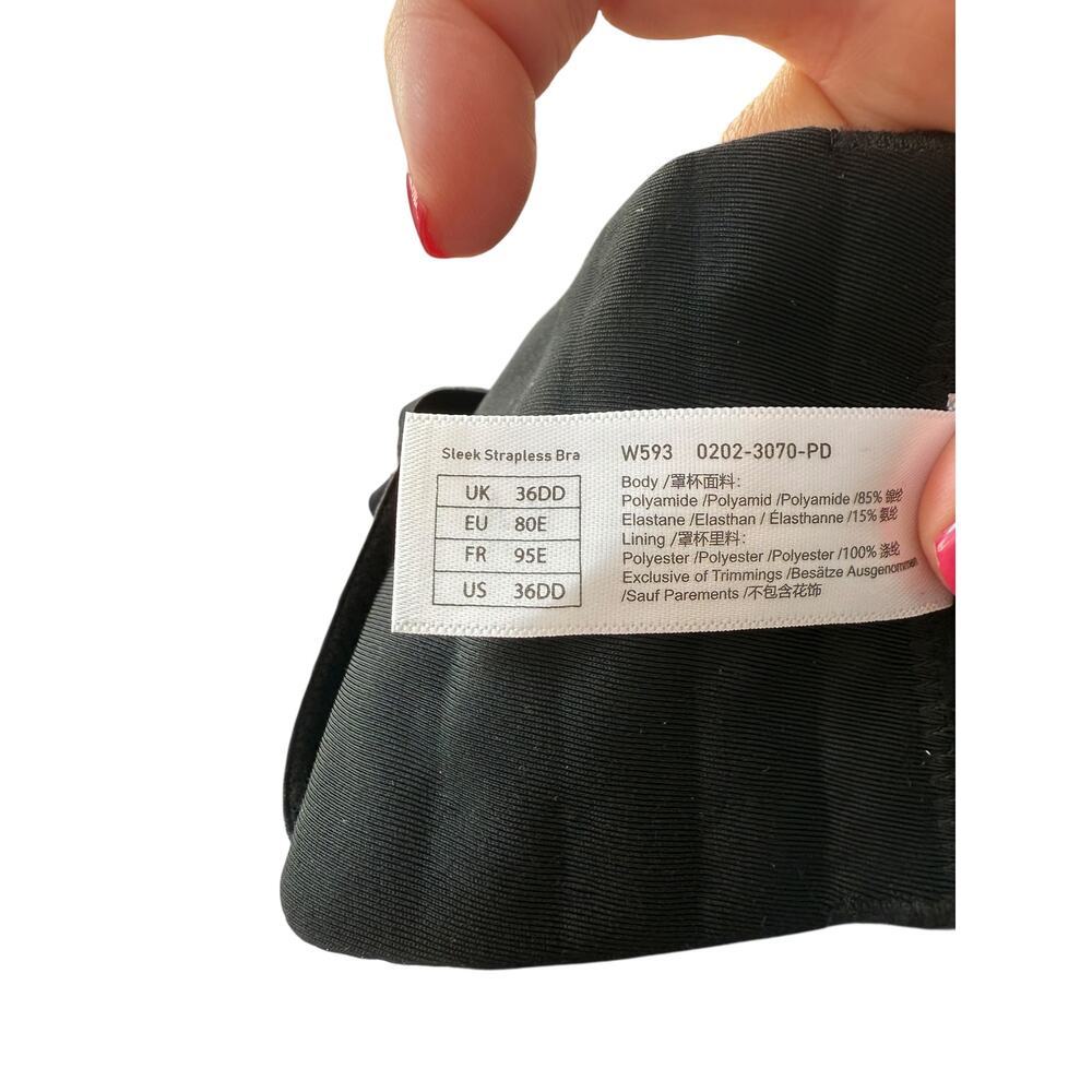 Delimira Women's Black Underwire Contour Full Coverage Strapless Bra Size 36DD - Picture 6 of 6